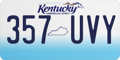 KY license plate 357UVY