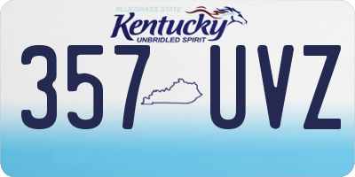 KY license plate 357UVZ