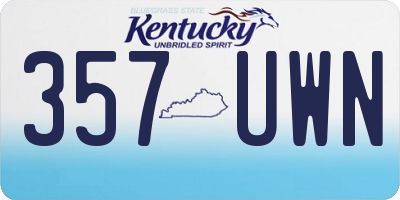 KY license plate 357UWN