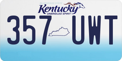 KY license plate 357UWT