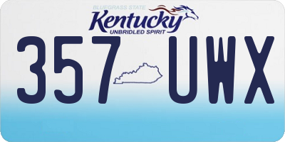 KY license plate 357UWX
