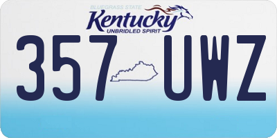KY license plate 357UWZ