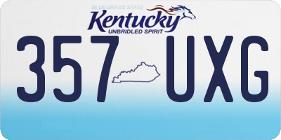 KY license plate 357UXG