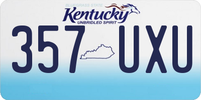 KY license plate 357UXU