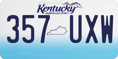 KY license plate 357UXW