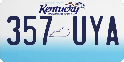 KY license plate 357UYA
