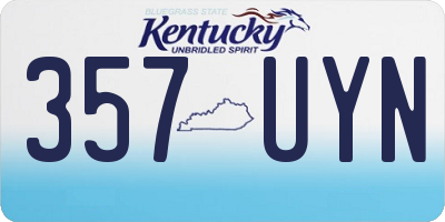 KY license plate 357UYN
