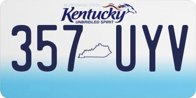 KY license plate 357UYV