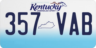 KY license plate 357VAB