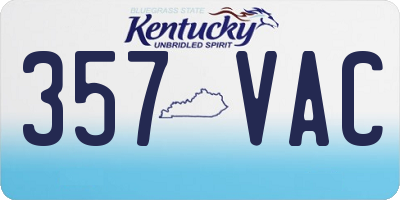 KY license plate 357VAC