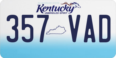 KY license plate 357VAD