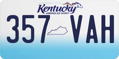 KY license plate 357VAH