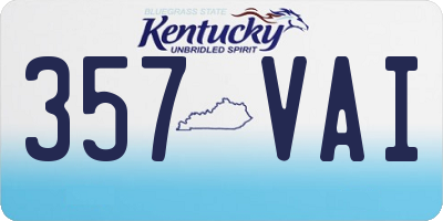 KY license plate 357VAI