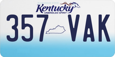 KY license plate 357VAK