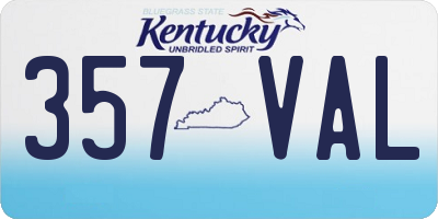 KY license plate 357VAL