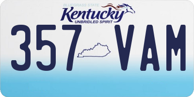 KY license plate 357VAM