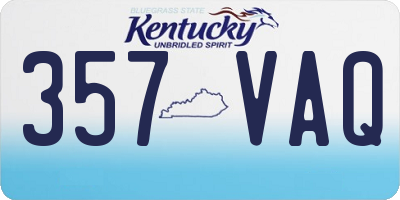 KY license plate 357VAQ