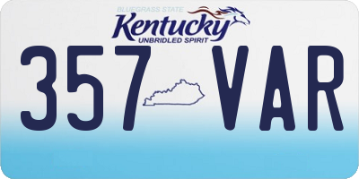 KY license plate 357VAR