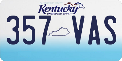 KY license plate 357VAS