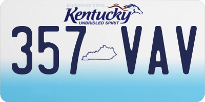 KY license plate 357VAV