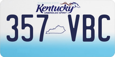 KY license plate 357VBC