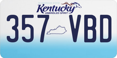 KY license plate 357VBD