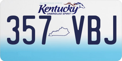 KY license plate 357VBJ