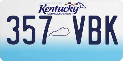KY license plate 357VBK