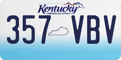 KY license plate 357VBV