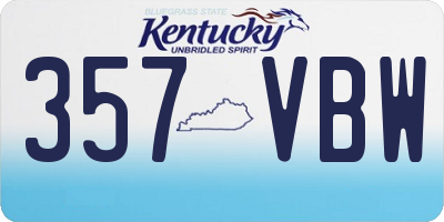 KY license plate 357VBW