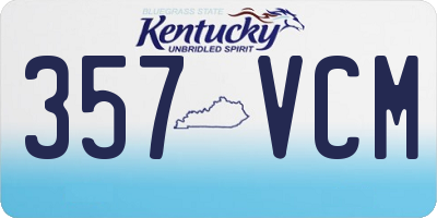 KY license plate 357VCM