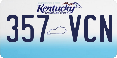 KY license plate 357VCN