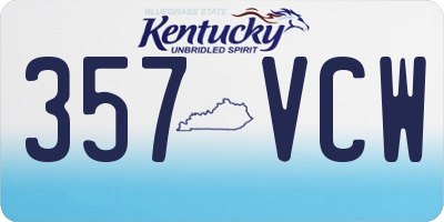 KY license plate 357VCW
