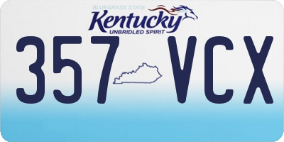 KY license plate 357VCX