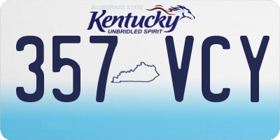 KY license plate 357VCY
