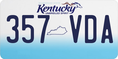 KY license plate 357VDA