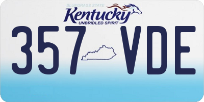 KY license plate 357VDE