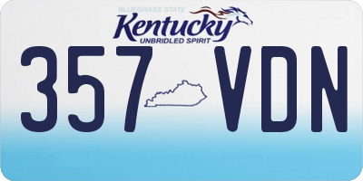 KY license plate 357VDN