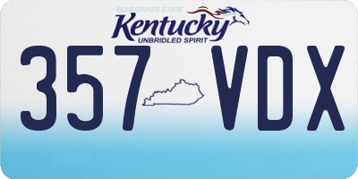 KY license plate 357VDX