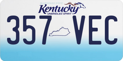 KY license plate 357VEC