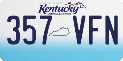 KY license plate 357VFN