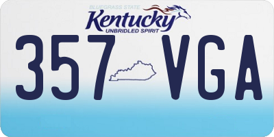 KY license plate 357VGA