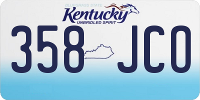 KY license plate 358JCO