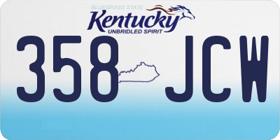 KY license plate 358JCW