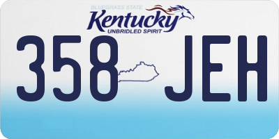 KY license plate 358JEH
