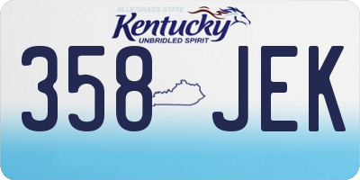 KY license plate 358JEK