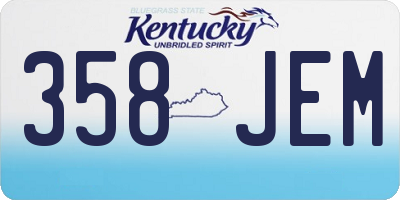 KY license plate 358JEM
