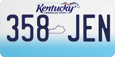 KY license plate 358JEN