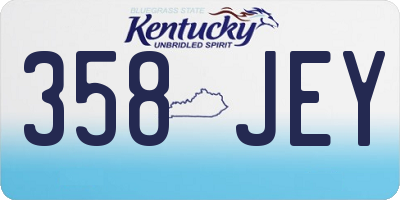 KY license plate 358JEY