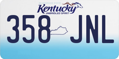 KY license plate 358JNL